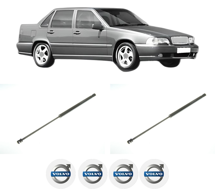 Set amortizoare portbagaj haion pentru VOLVO S70 (874) din 1997-2000, 2 bucati, KROSNO, 4 stickere auto VOLVO
