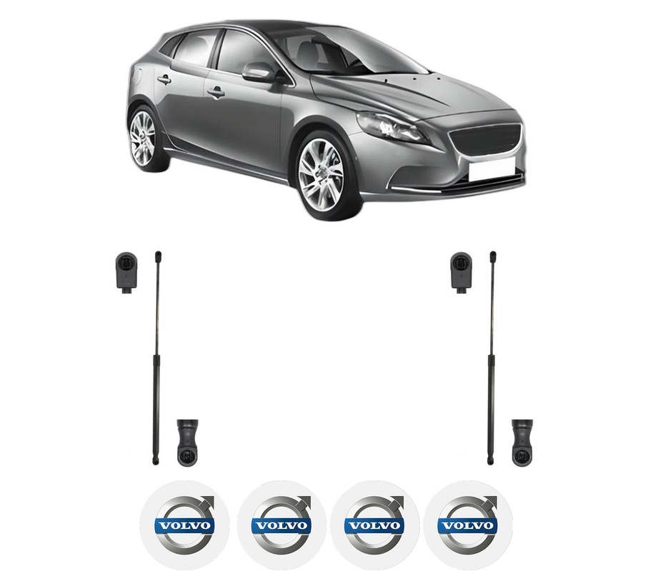 Set amortizoare portbagaj haion pentru VOLVO V40 Hatchback (525) din 2012-2019, 2 bucati, KROSNO, 4 stickere auto VOLVO