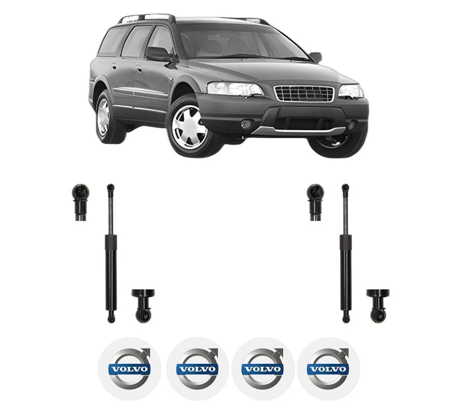 Set amortizoare portbagaj haion pentru VOLVO XC70 I Cross Country (295) din 1997-2007, 2 bucati, MAGNUM TECHNOLOGY, 4 stickere auto VOLVO