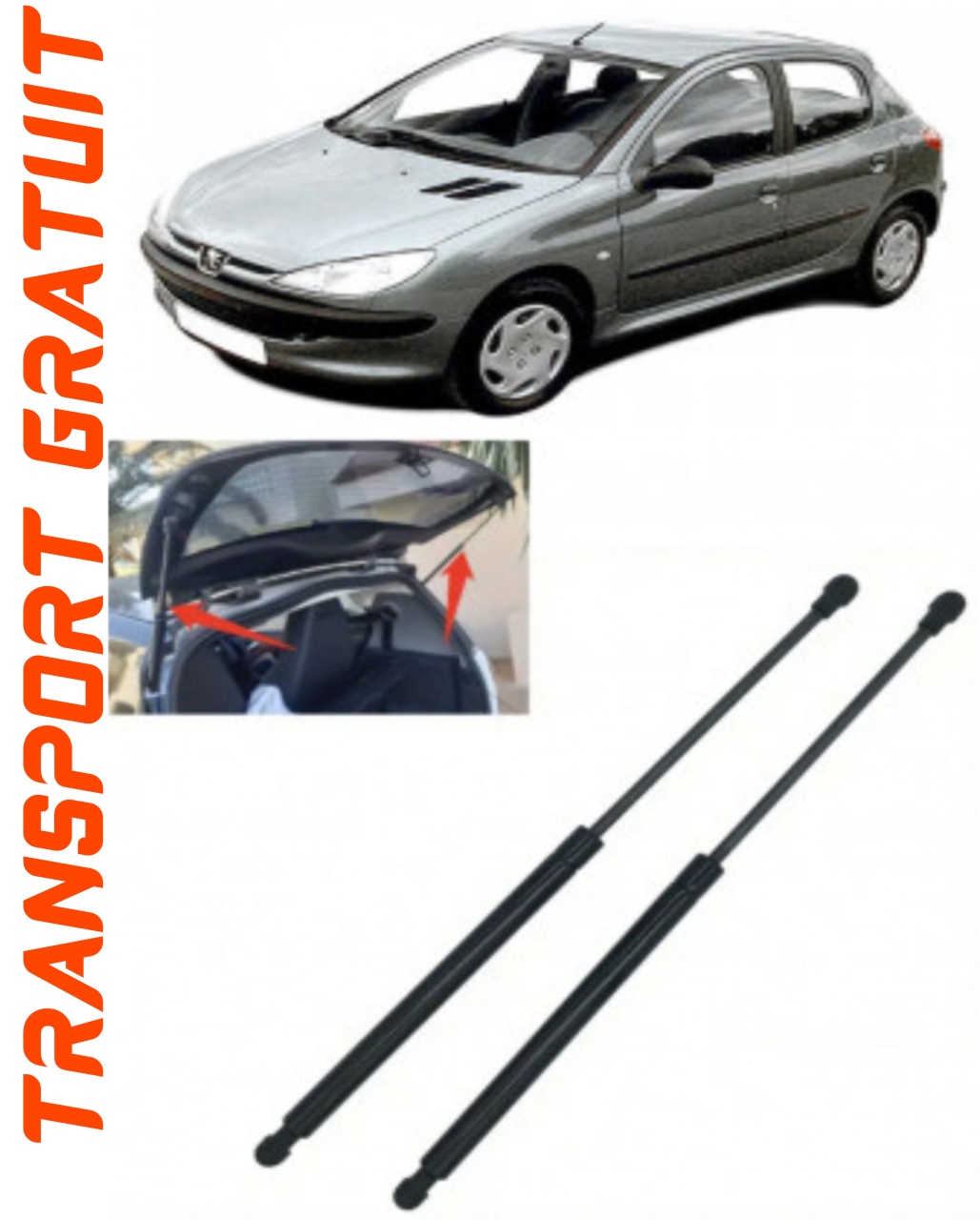 Set 2 amortizoare Haion portbagaj pentru masina Peugeot 206
