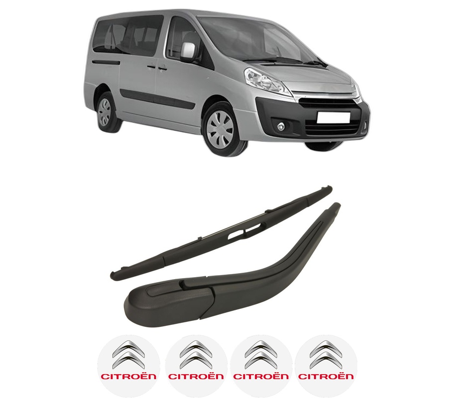 Set brat stergator spate cu lamela pentru CITROEN JUMPY II (VF7) din 2007-2016, pentru spate, din cauciuc siliconat rezistent, Cri-Flo, 4 stickere auto CITROEN