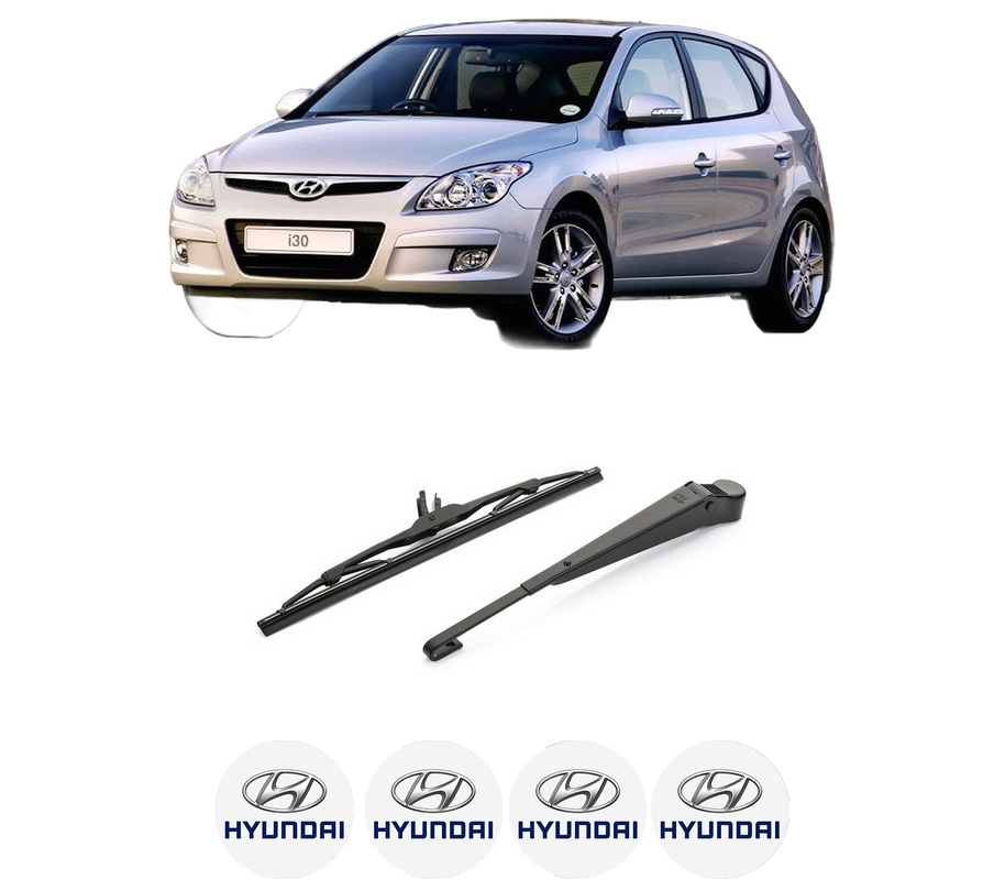 Set brat stergator spate cu lamela pentru HYUNDAI i30 Estate (FD) din 2007-2012, pentru spate, din cauciuc siliconat rezistent, Cri-Flo, 4 stickere auto HYUNDAI