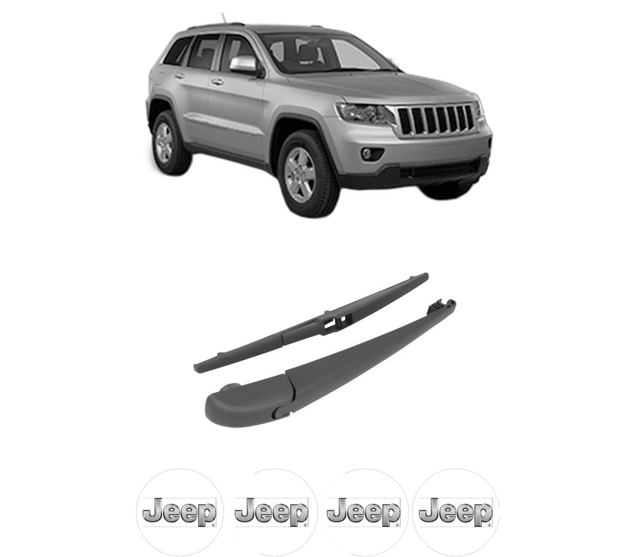 Set brat stergator spate cu lamela pentru JEEP GRAND CHEROKEE IV (WK, WK2) din 2010-2014, pentru spate, din cauciuc siliconat rezistent, Cri-Flo, 4 stickere auto JEEP