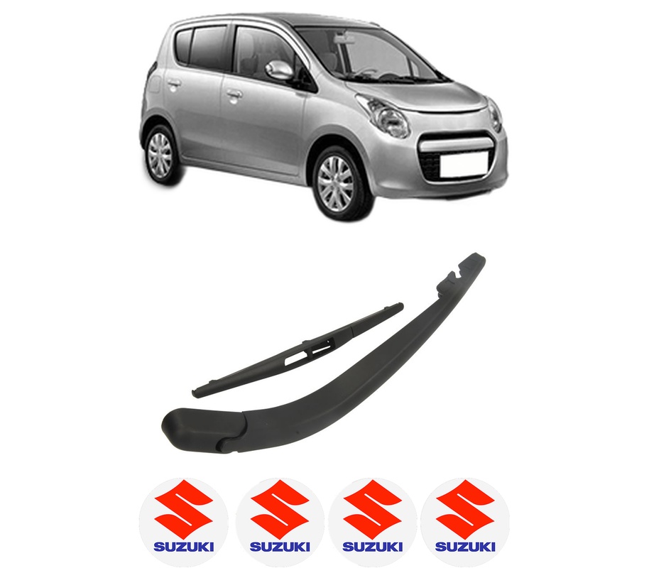 Set brat stergator spate cu lamela pentru SUZUKI ALTO VII (GF, HA25_, HA35_) din 2009-2012, pentru spate, din cauciuc siliconat rezistent, Cri-Flo, 4 stickere auto SUZUKI