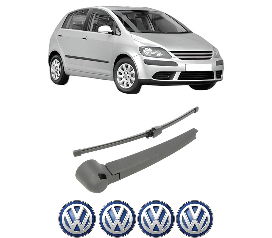 Set brat stergator spate cu lamela pentru VW GOLF PLUS V (5M1, 521) din 2004-2013, pentru spate, din cauciuc siliconat rezistent, Cri-Flo, 4 stickere auto VW