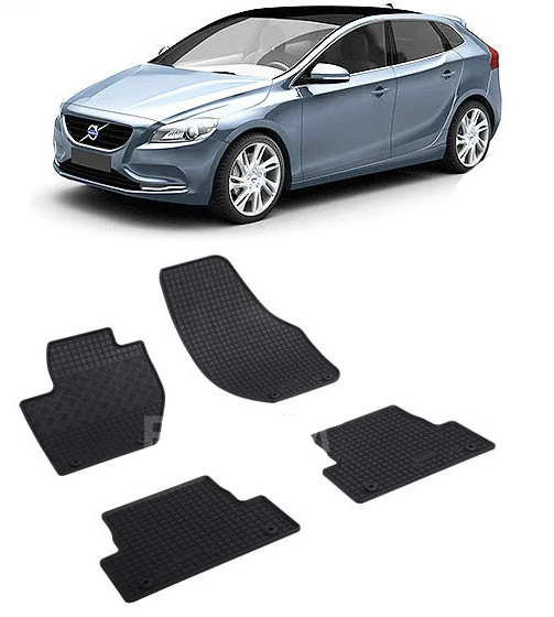 Set 4 covorase Volvo V40 2012-2019, din cauciuc 100%, compatibile cu autoturismul VOLVO V40