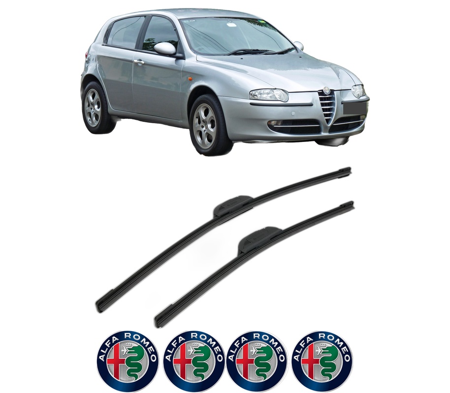 Set stergatoare auto ALFA ROMEO 147 (937_) din 2000-2010, pentru parbriz auto, 2 bucati, Bosch Aerotwin Retrofit, din cauciuc siliconat rezistent, 4 Stickere Auto ALFA ROMEO