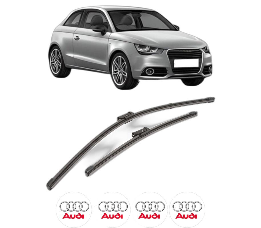 Set stergatoare auto AUDI A1 (8X1, 8XK) din 2010-2018, pentru parbriz auto, 2 bucati, Valeo Silencio Xtrm, din cauciuc siliconat rezistent, 4 Stickere Auto AUDI
