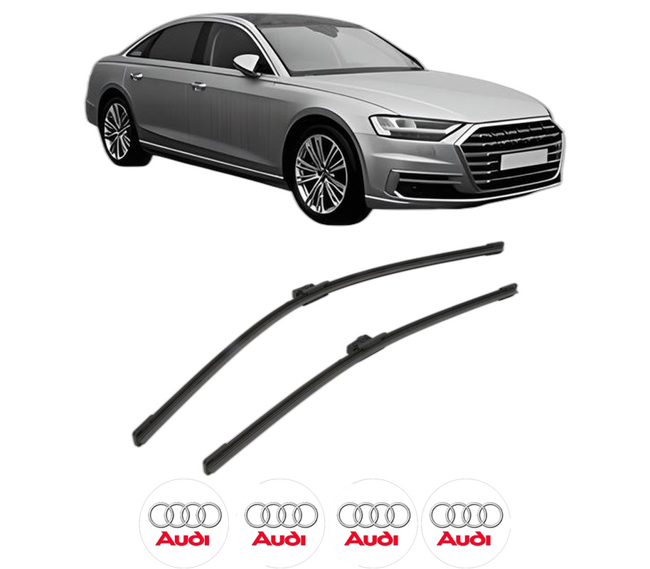 Set stergatoare auto AUDI A8 D5 (4N2, 4N8, 4NC, 4NL) din 2017-2021, pentru parbriz auto, 2 bucati, Bosch Aerotwin, din cauciuc siliconat rezistent, 4 Stickere Auto AUDI
