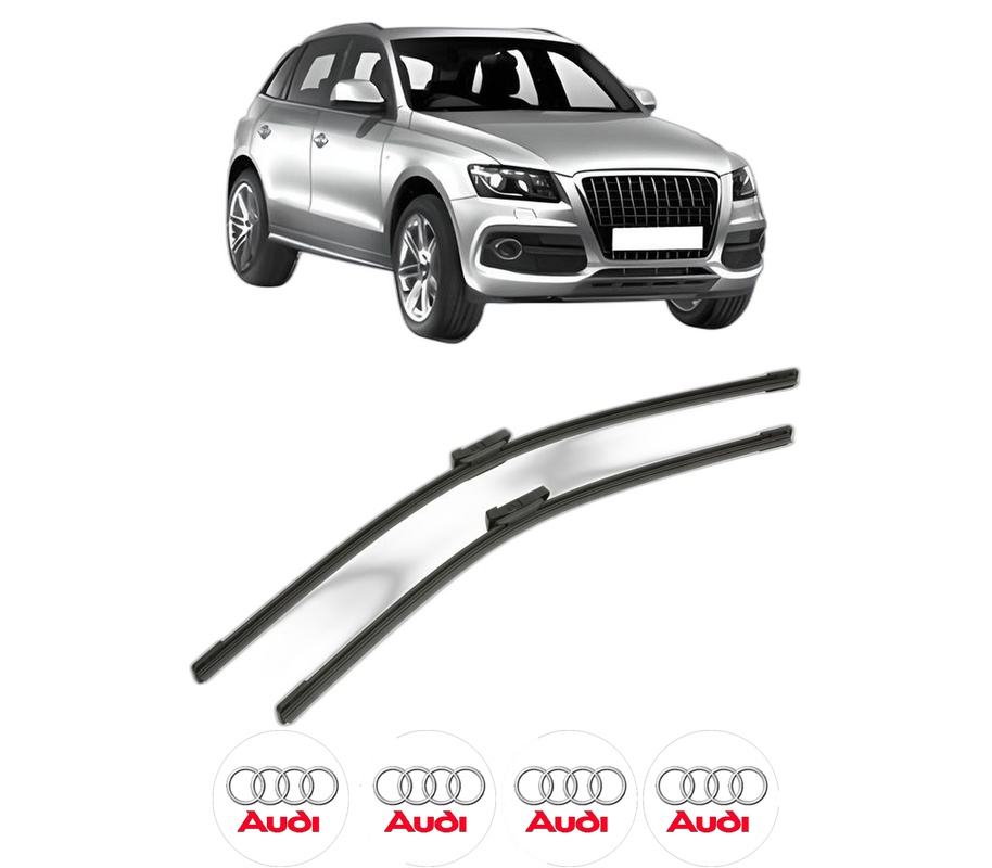 Set stergatoare auto AUDI Q5 Van (8RB) din 2008-2017, pentru parbriz auto, 2 bucati, Bosch Aerotwin, din cauciuc siliconat rezistent, 4 Stickere Auto AUDI