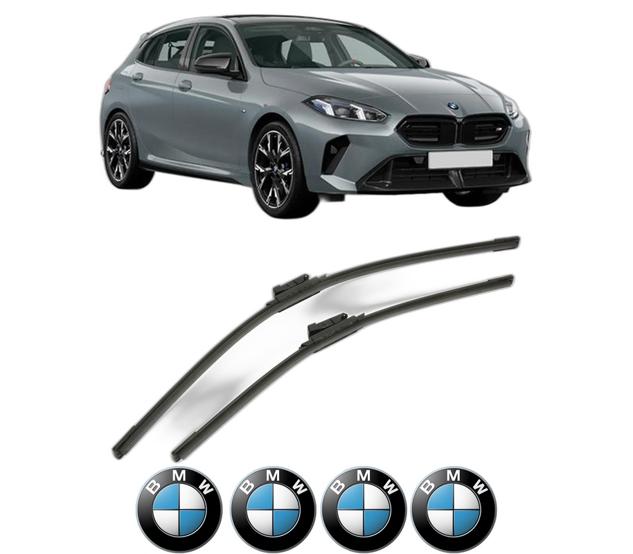 Set stergatoare auto BMW Seria 1 (F70) din 2024, pentru parbriz auto, 2 bucati, Bosch Aerotwin, din cauciuc siliconat rezistent, 4 Stickere Auto BMW Seria