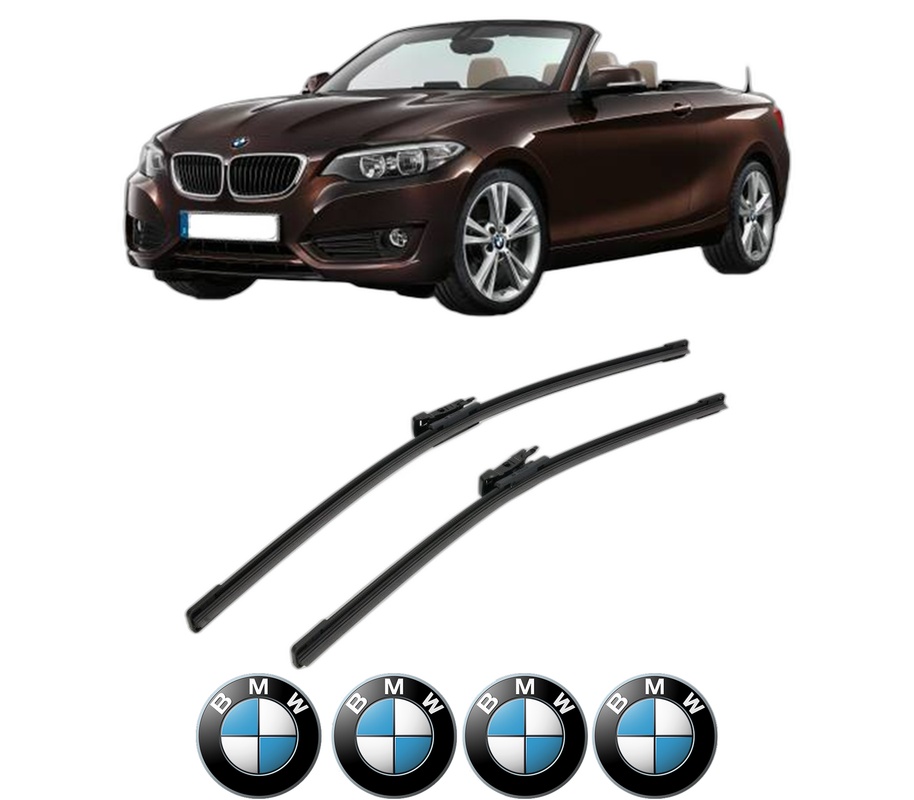 Set stergatoare auto BMW Seria 2 Convertible (F23) din 2014-2021, pentru parbriz auto, 2 bucati, Bosch Aerotwin, din cauciuc siliconat rezistent, 4 Stickere Auto BMW Seria