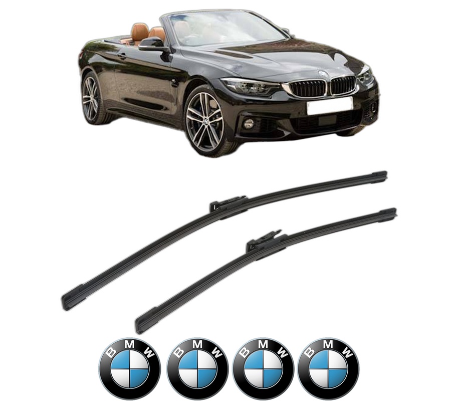 Set stergatoare auto BMW Seria 4 Convertible (F33, F83) din 2013-2020, pentru parbriz auto, 2 bucati, Bosch Aerotwin, din cauciuc siliconat rezistent, 4 Stickere Auto BMW Seria