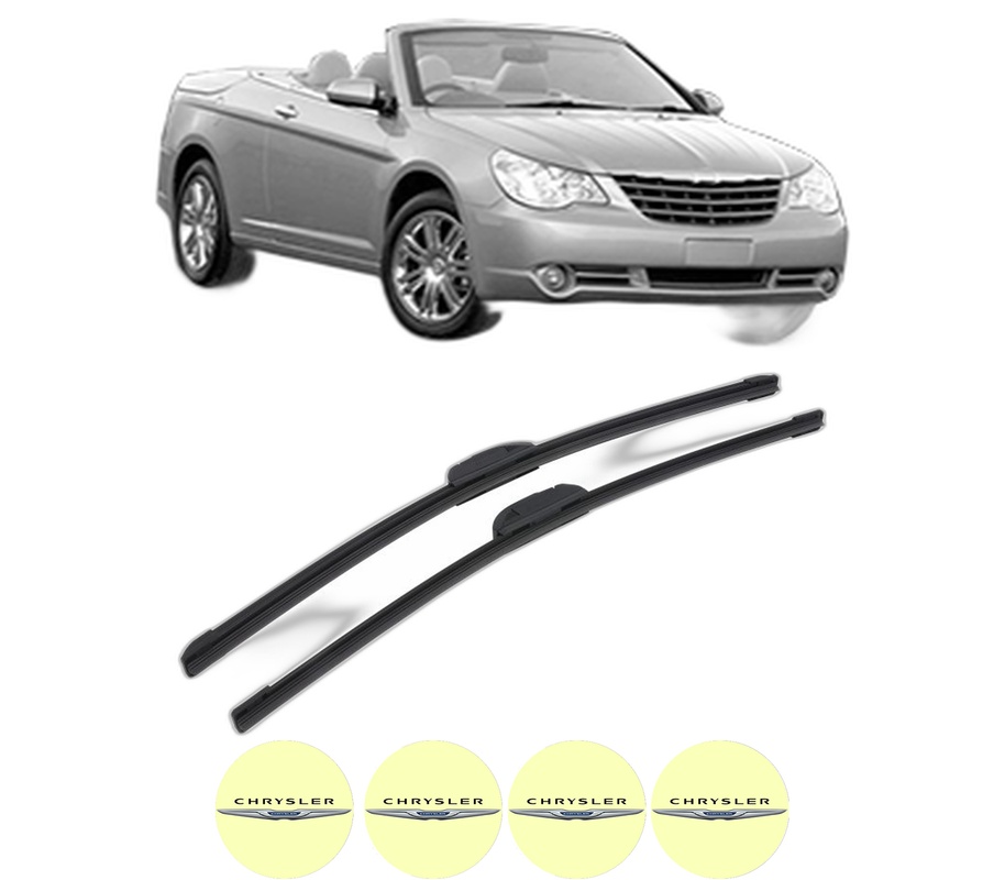 Set stergatoare auto CHRYSLER SEBRING Convertible (JR) din 2001-2007, pentru parbriz auto, 2 bucati, Bosch Aerotwin Retrofit, din cauciuc siliconat rezistent, 4 Stickere Auto CHRYSLER