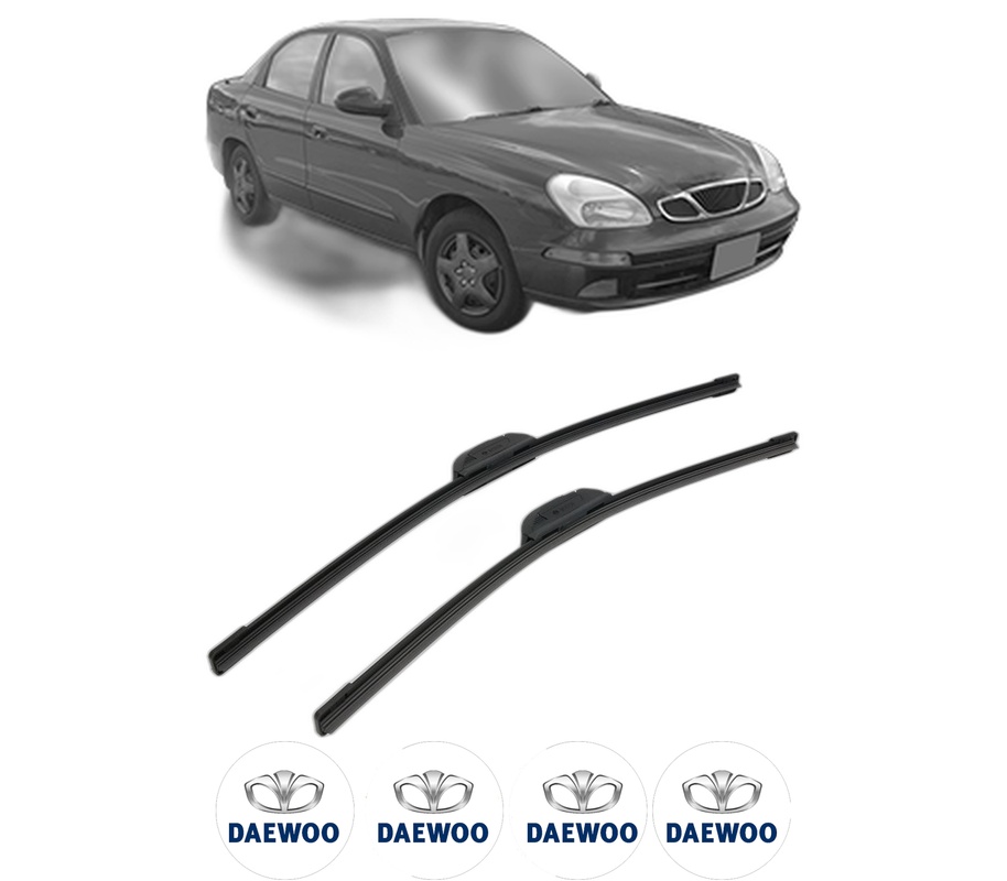 Set stergatoare auto DAEWOO NUBIRA Saloon (J150) din 1999, pentru parbriz auto, 2 bucati, Bosch Aerotwin Retrofit, din cauciuc siliconat rezistent, 4 Stickere Auto DAEWOO