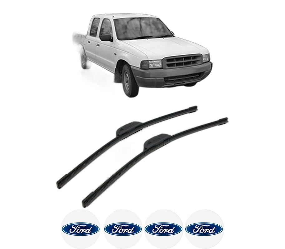 Set stergatoare auto FORD COURIER Pickup din 1999, pentru parbriz auto, 2 bucati, Bosch Aerotwin Retrofit, din cauciuc siliconat rezistent, 4 Stickere Auto FORD