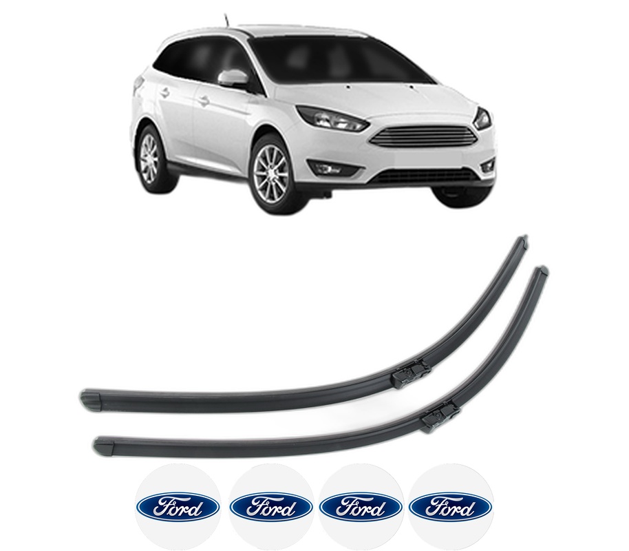Set stergatoare auto FORD FOCUS III Estate Van din 2012-2020, pentru parbriz auto, 2 bucati, Bosch Aerotwin, din cauciuc siliconat rezistent, 4 Stickere Auto FORD