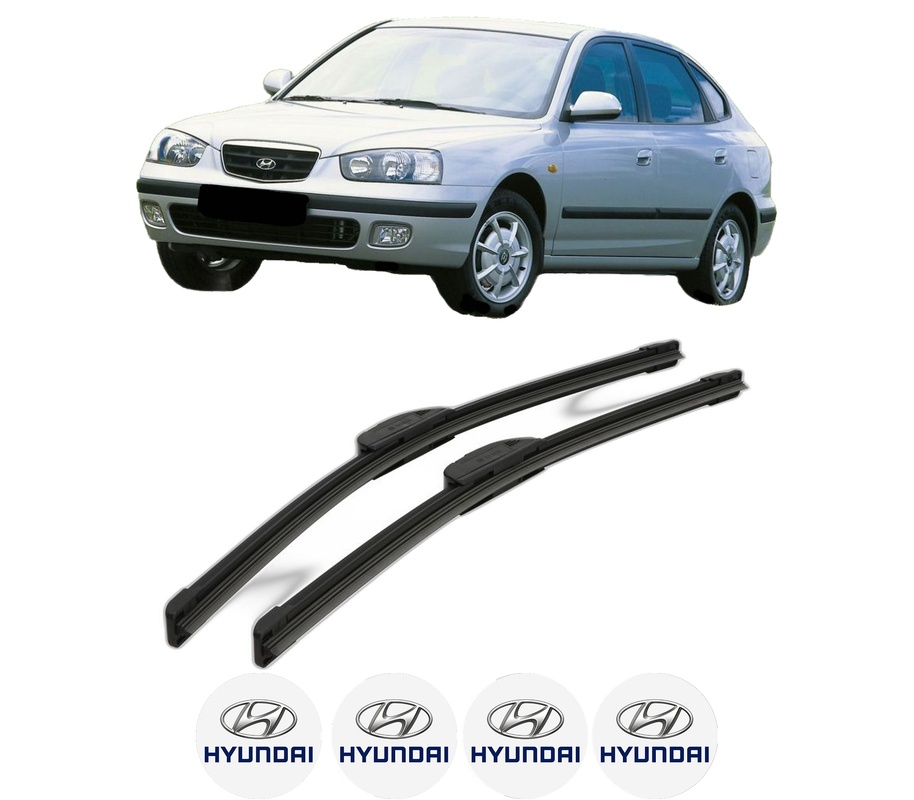 Set stergatoare auto HYUNDAI ELANTRA III (XD) din 2000-2003, pentru parbriz auto, 2 bucati, Bosch Aerotwin Retrofit, din cauciuc siliconat rezistent, 4 Stickere Auto HYUNDAI
