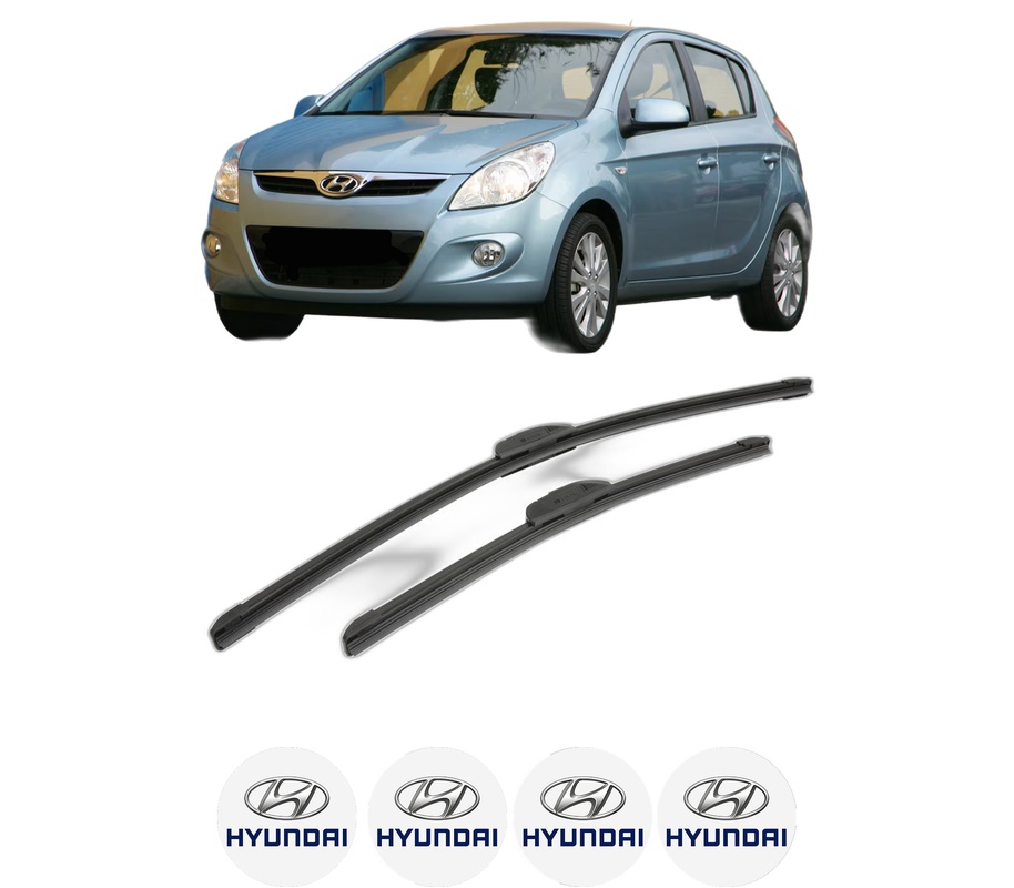 Set stergatoare auto HYUNDAI i20 I (PB, PBT) din 2008-2015, pentru parbriz auto, 2 bucati, Bosch Aerotwin Retrofit, din cauciuc siliconat rezistent, 4 Stickere Auto HYUNDAI