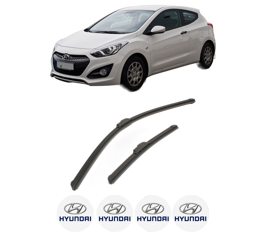 Set stergatoare auto HYUNDAI i30 Coupe din 2013-2015, pentru parbriz auto, 2 bucati, Bosch Aerotwin Retrofit, din cauciuc siliconat rezistent, 4 Stickere Auto HYUNDAI