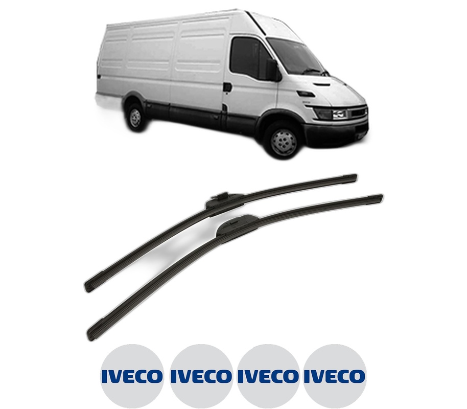 Set stergatoare auto IVECO DAILY III Van din 1999-2007, pentru parbriz auto, 2 bucati, Bosch Aerotwin Retro Truck, din cauciuc siliconat rezistent, 4 Stickere Auto IVECO