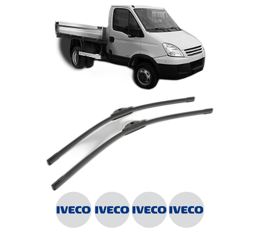 Set stergatoare auto IVECO DAILY IV Platform/Chassis din 2006-2011, pentru parbriz auto, 2 bucati, Bosch Aerotwin, din cauciuc siliconat rezistent, 4 Stickere Auto IVECO