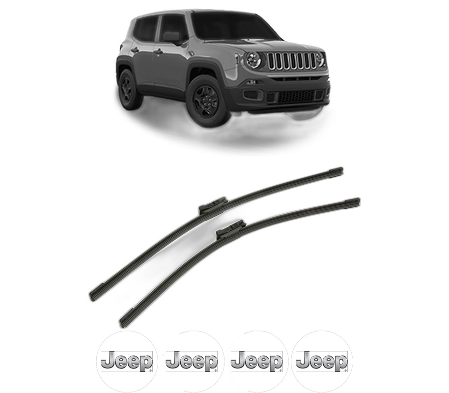Set stergatoare auto JEEP RENEGADE VAN (BU, B1) din 2014-2018, pentru parbriz auto, 2 bucati, Bosch Aerotwin, din cauciuc siliconat rezistent, 4 Stickere Auto JEEP
