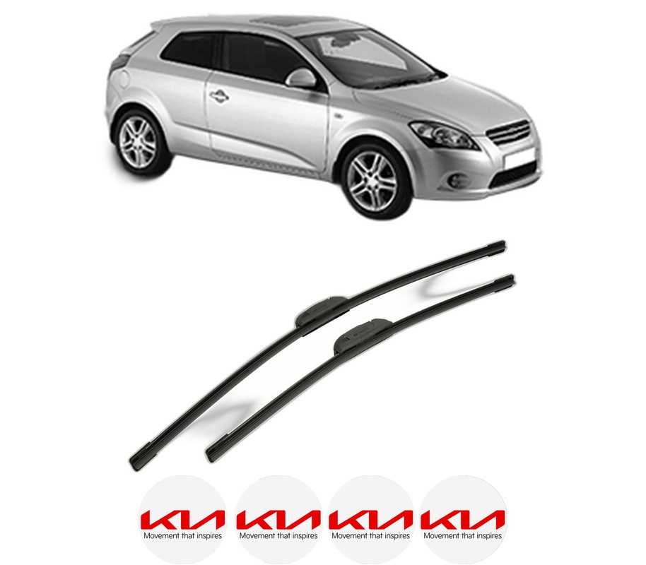 Set stergatoare auto KIA PRO CEE'D (ED) din 2008-2013, pentru parbriz auto, 2 bucati, Bosch Aerotwin Retrofit, din cauciuc siliconat rezistent, 4 Stickere Auto KIA