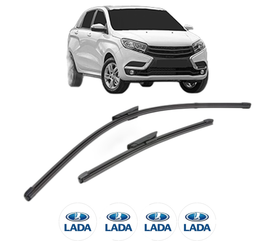 Set stergatoare auto LADA XRAY (GAB_) din 2016-2021, pentru parbriz auto, 2 bucati, Valeo Silencio Xtrm, din cauciuc siliconat rezistent, 4 Stickere Auto LADA