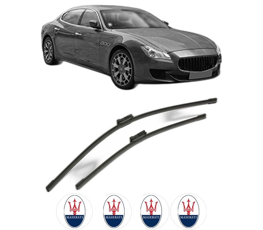 Set stergatoare auto MASERATI QUATTROPORTE VI din 2013-2017, pentru parbriz auto, 2 bucati, Bosch Aerotwin, din cauciuc siliconat rezistent, 4 Stickere Auto MASERATI