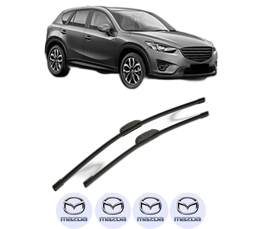 Set stergatoare auto MAZDA CX-5 (KE, GH) din 2011-2017, pentru parbriz auto, 2 bucati, Bosch Aerotwin Retrofit, din cauciuc siliconat rezistent, 4 Stickere Auto MAZDA