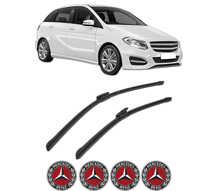 Set stergatoare auto MERCEDES-BENZ B-CLASS Sports Tourer (W246, W242) din 2011-2018, pentru parbriz auto, 2 bucati, Bosch Aerotwin Multi, din cauciuc siliconat rezistent, 4 Stickere Auto MERCEDES-BENZ