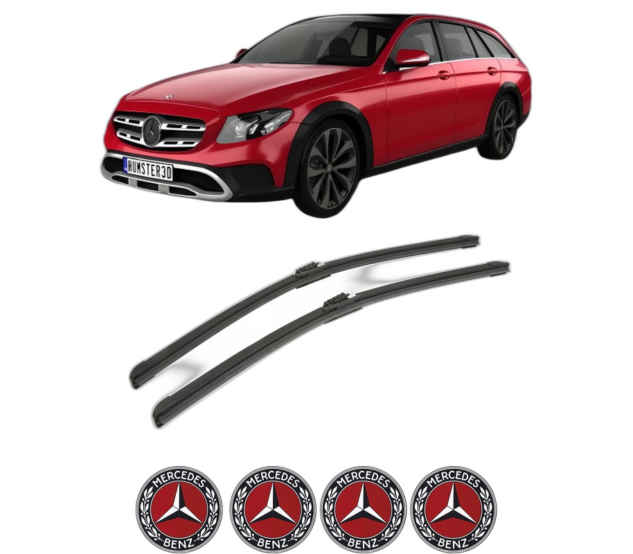 Set stergatoare auto MERCEDES-BENZ E-CLASS T-Model (S213) din 2016-2023, pentru parbriz auto, 2 bucati, Bosch Aerotwin, din cauciuc siliconat rezistent, 4 Stickere Auto MERCEDES-BENZ