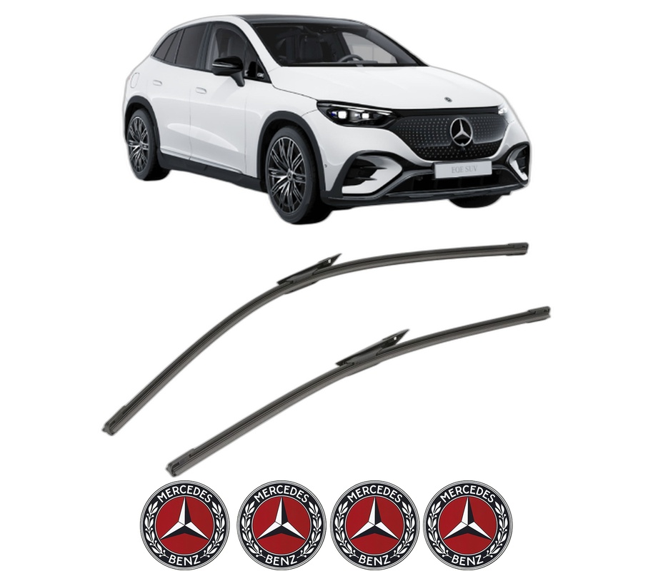 Set stergatoare auto MERCEDES-BENZ EQE SUV (X294) din 2022-2023, pentru parbriz auto, 2 bucati, Bosch Aerotwin, din cauciuc siliconat rezistent, 4 Stickere Auto MERCEDES-BENZ