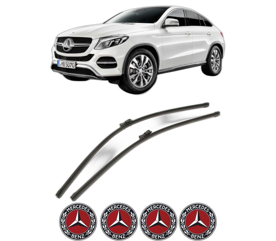 Set stergatoare auto MERCEDES-BENZ GLE Coupe (C292) din 2015-2019, pentru parbriz auto, 2 bucati, Bosch Aerotwin, din cauciuc siliconat rezistent, 4 Stickere Auto MERCEDES-BENZ