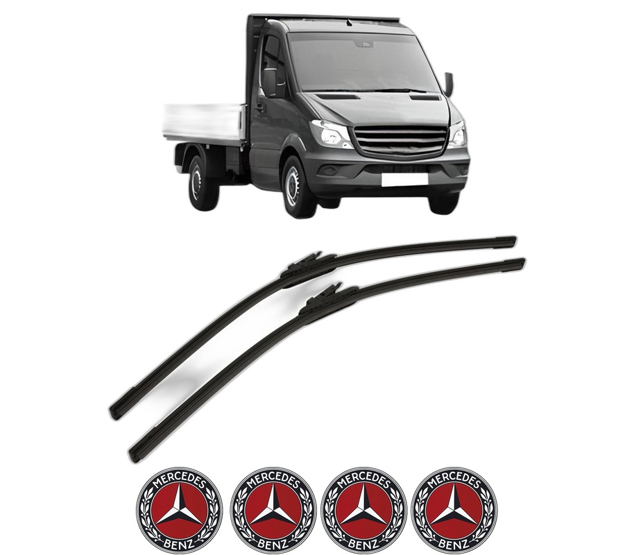 Set stergatoare auto MERCEDES-BENZ SPRINTER 4,6-t Platform/Chassis (B906) din 2006-2018, pentru parbriz auto, 2 bucati, Bosch Aerotwin, din cauciuc siliconat rezistent, 4 Stickere Auto MERCEDES-BENZ