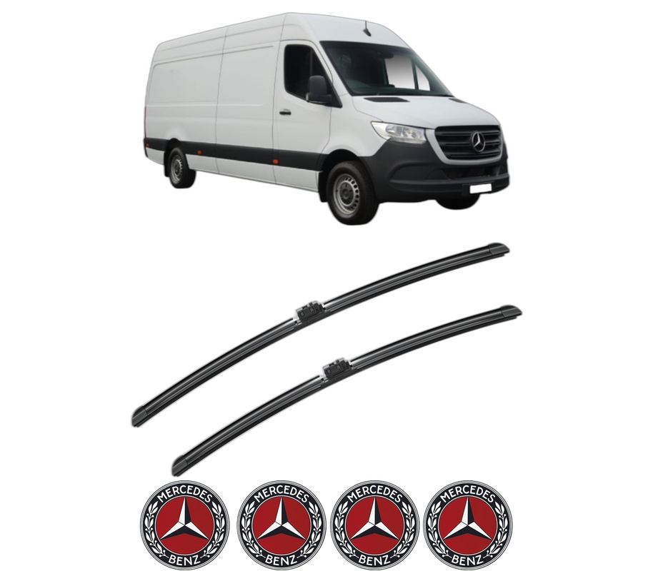 Set stergatoare auto MERCEDES-BENZ SPRINTER 4-t Van (B907, B910) din 2018-2025, pentru parbriz auto, 2 bucati, Bosch Aerotwin, din cauciuc siliconat rezistent, 4 Stickere Auto MERCEDES-BENZ
