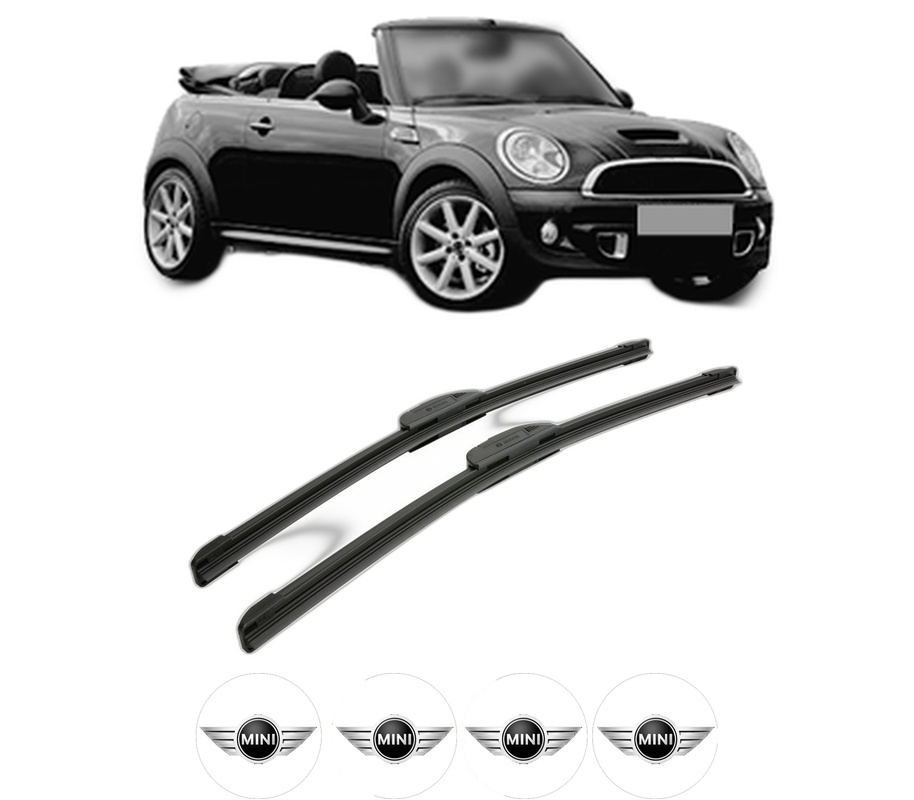 Set stergatoare auto MINI MINI Convertible (R52) din 2004, pentru parbriz auto, 2 bucati, Bosch Aerotwin Retrofit, din cauciuc siliconat rezistent, 4 Stickere Auto MINI