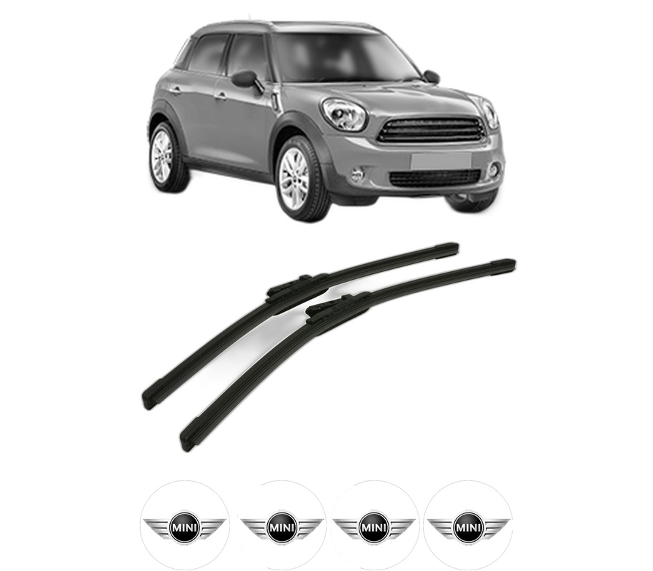 Set stergatoare auto MINI MINI COUNTRYMAN (R60) din 2010-2016, pentru parbriz auto, 2 bucati, Bosch Aerotwin, din cauciuc siliconat rezistent, 4 Stickere Auto MINI