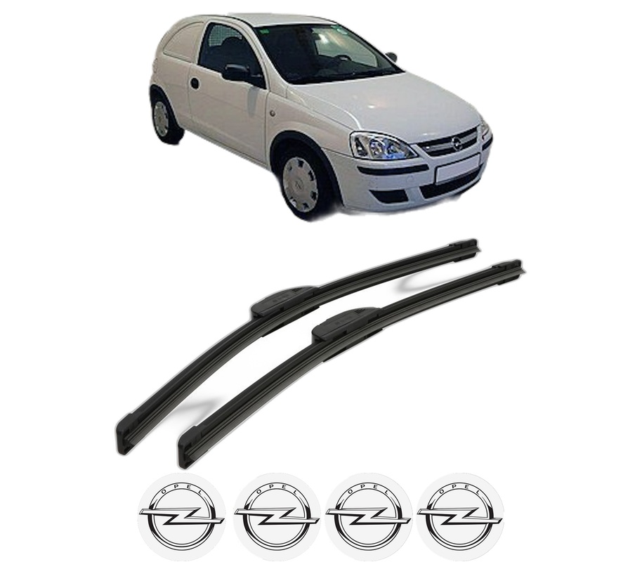 Set stergatoare auto OPEL CORSA C Hatchback Van (X01) din 2000-2005, pentru parbriz auto, 2 bucati, Bosch Aerotwin Retrofit, din cauciuc siliconat rezistent, 4 Stickere Auto OPEL