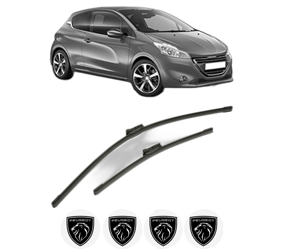 Set stergatoare auto PEUGEOT 208 I (CA_, CC_) din 2012-2019, pentru parbriz auto, 2 bucati, Bosch Aerotwin, din cauciuc siliconat rezistent, 4 Stickere Auto PEUGEOT
