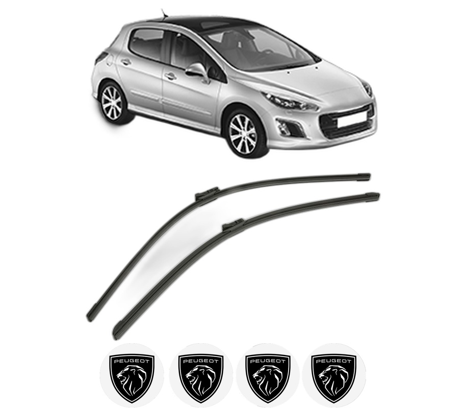 Set stergatoare auto PEUGEOT 308 I (4A_, 4C_) din 2007-2015, pentru parbriz auto, 2 bucati, Bosch Aerotwin, din cauciuc siliconat rezistent, 4 Stickere Auto PEUGEOT