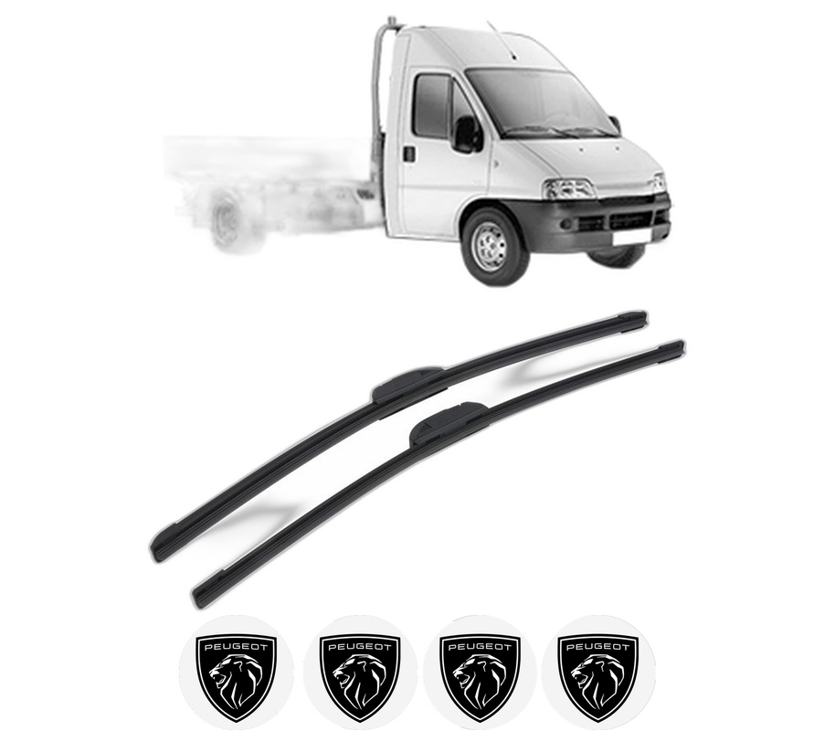 Set stergatoare auto PEUGEOT BOXER Platform/Chassis (244) din 2001-2006, pentru parbriz auto, 2 bucati, Bosch Aerotwin Retrofit, din cauciuc siliconat rezistent, 4 Stickere Auto PEUGEOT