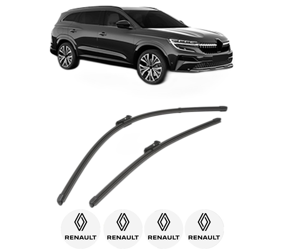 Set stergatoare auto RENAULT ESPACE VI (RHN) din 2023, pentru parbriz auto, 2 bucati, Valeo Silencio Xtrm, din cauciuc siliconat rezistent, 4 Stickere Auto RENAULT