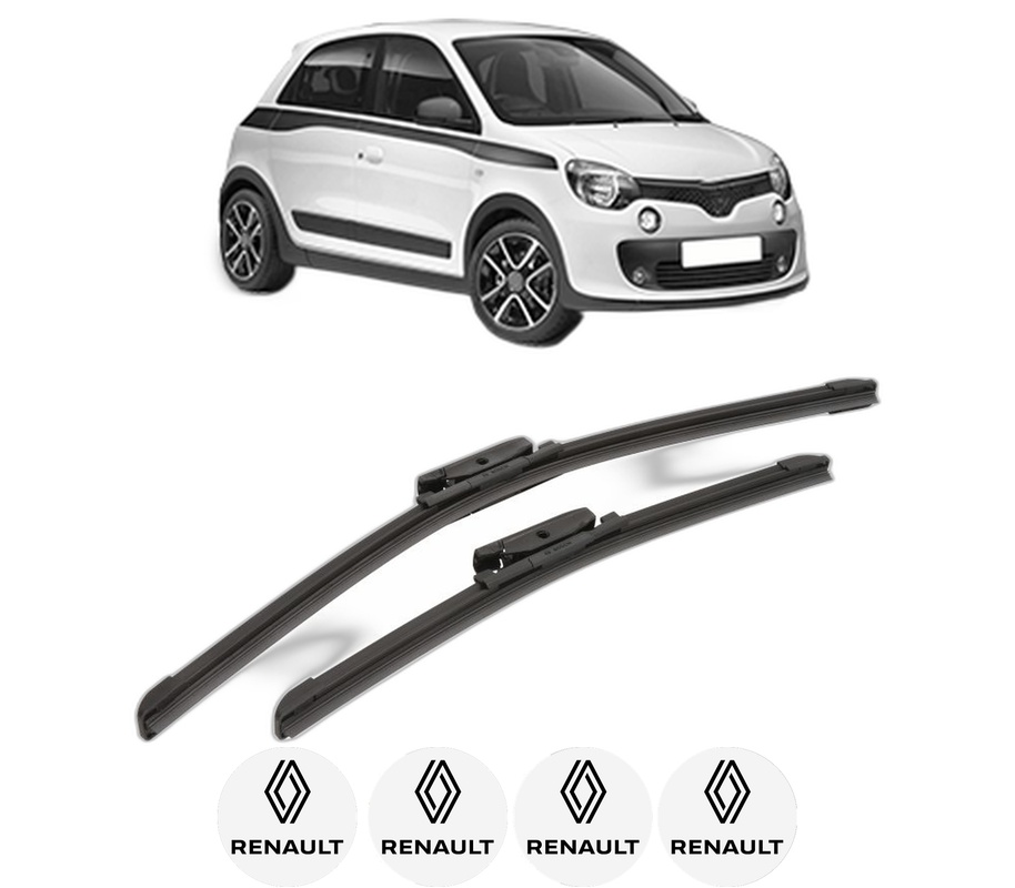 Set stergatoare auto RENAULT TWINGO III (BCM_, BCA_) din 2014-2020, pentru parbriz auto, 2 bucati, Bosch Aerotwin, din cauciuc siliconat rezistent, 4 Stickere Auto RENAULT