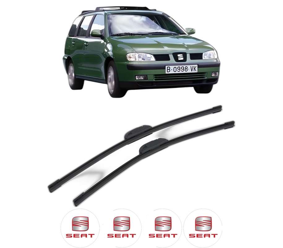 Set stergatoare auto SEAT CORDOBA VARIO Estate Van (6K5) din 2000, pentru parbriz auto, 2 bucati, Bosch Aerotwin Retrofit, din cauciuc siliconat rezistent, 4 Stickere Auto SEAT