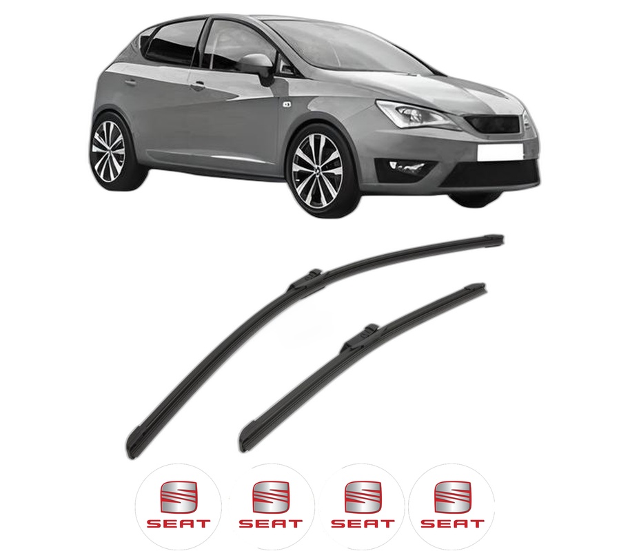 Set stergatoare auto SEAT IBIZA V (KJ1, KJG) din 2017-2020, pentru parbriz auto, 2 bucati, Bosch Aerotwin, din cauciuc siliconat rezistent, 4 Stickere Auto SEAT