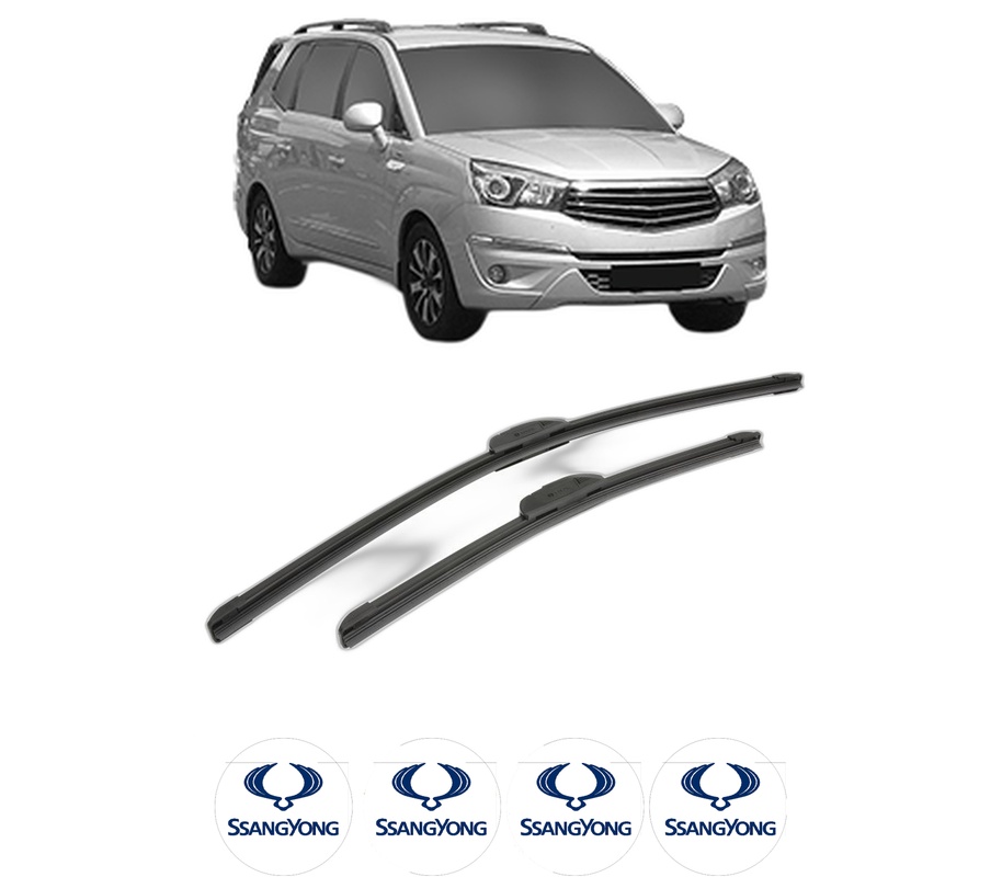 Set stergatoare auto SSANGYONG RODIUS II VAN (CA1) din 2015, pentru parbriz auto, 2 bucati, Bosch Aerotwin Retrofit, din cauciuc siliconat rezistent, 4 Stickere Auto SSANGYONG