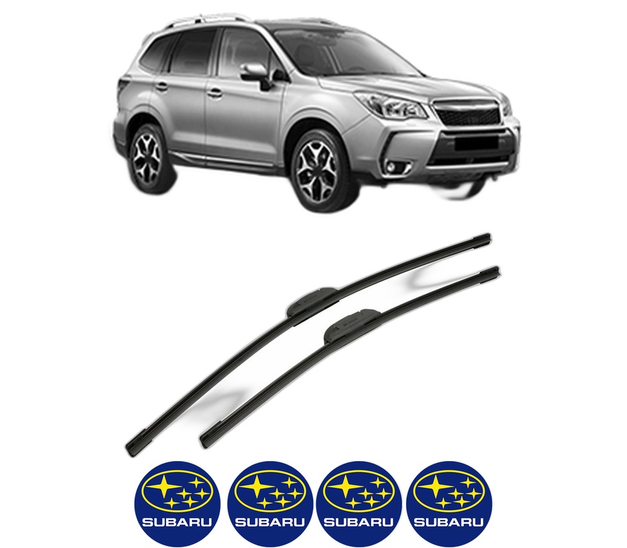 Set stergatoare auto SUBARU FORESTER (SJ_) din 2012-2013, pentru parbriz auto, 2 bucati, Bosch Aerotwin Retrofit, din cauciuc siliconat rezistent, 4 Stickere Auto SUBARU