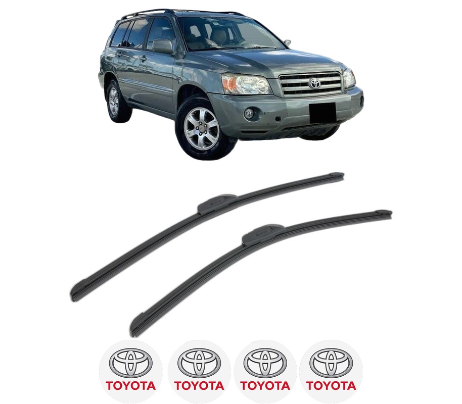 Set stergatoare auto TOYOTA HIGHLANDER / KLUGER (_U2_) din 2005, pentru parbriz auto, 2 bucati, Bosch Aerotwin Retrofit, din cauciuc siliconat rezistent, 4 Stickere Auto TOYOTA